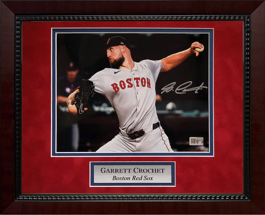 Garrett Crochet Autograph 8x10 Photo - Pitching - Boston Red Sox - Framed 13x16 - New England Picture Authentication
