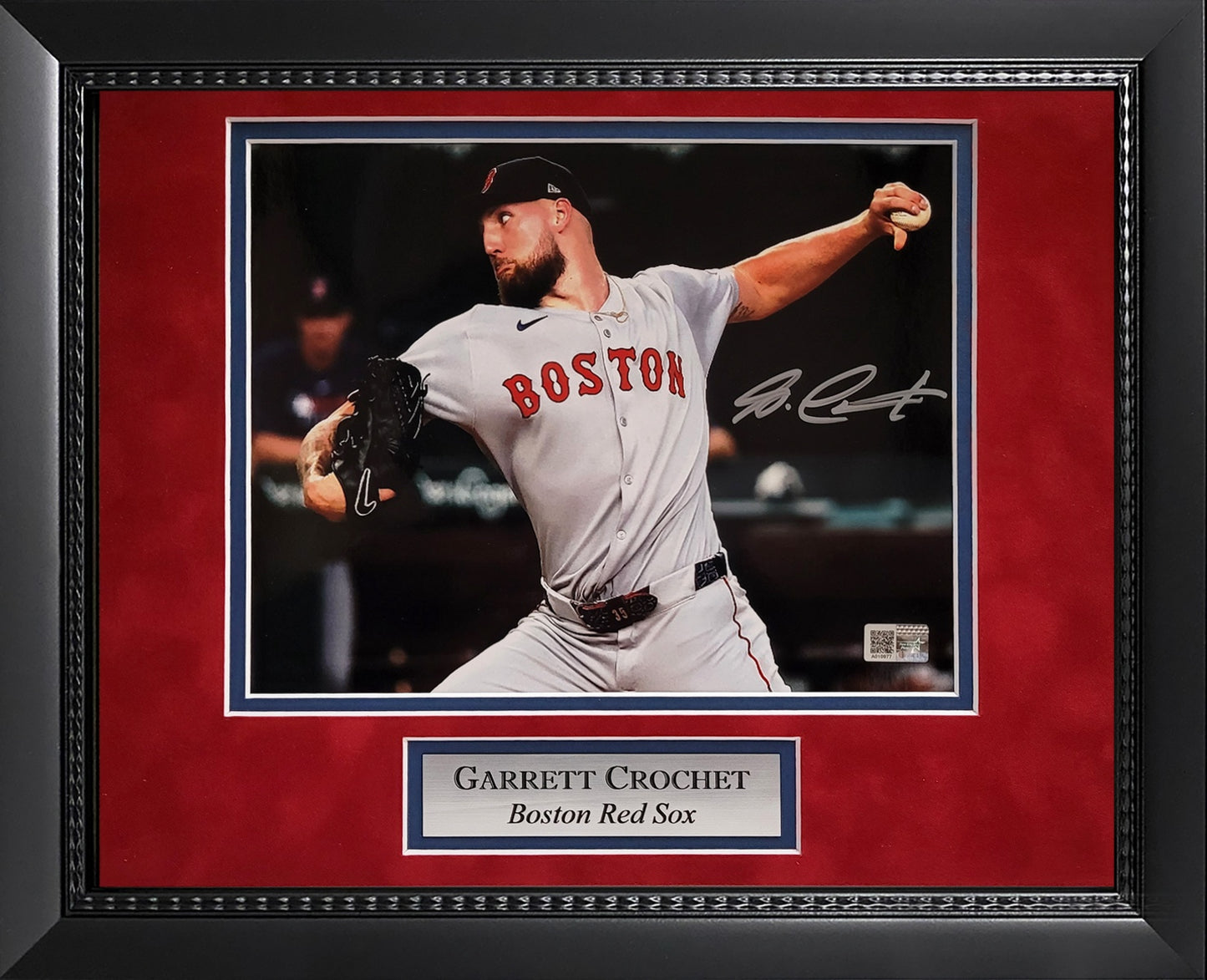 Garrett Crochet Autograph 8x10 Photo - Pitching - Boston Red Sox - Framed 13x16 - New England Picture Authentication