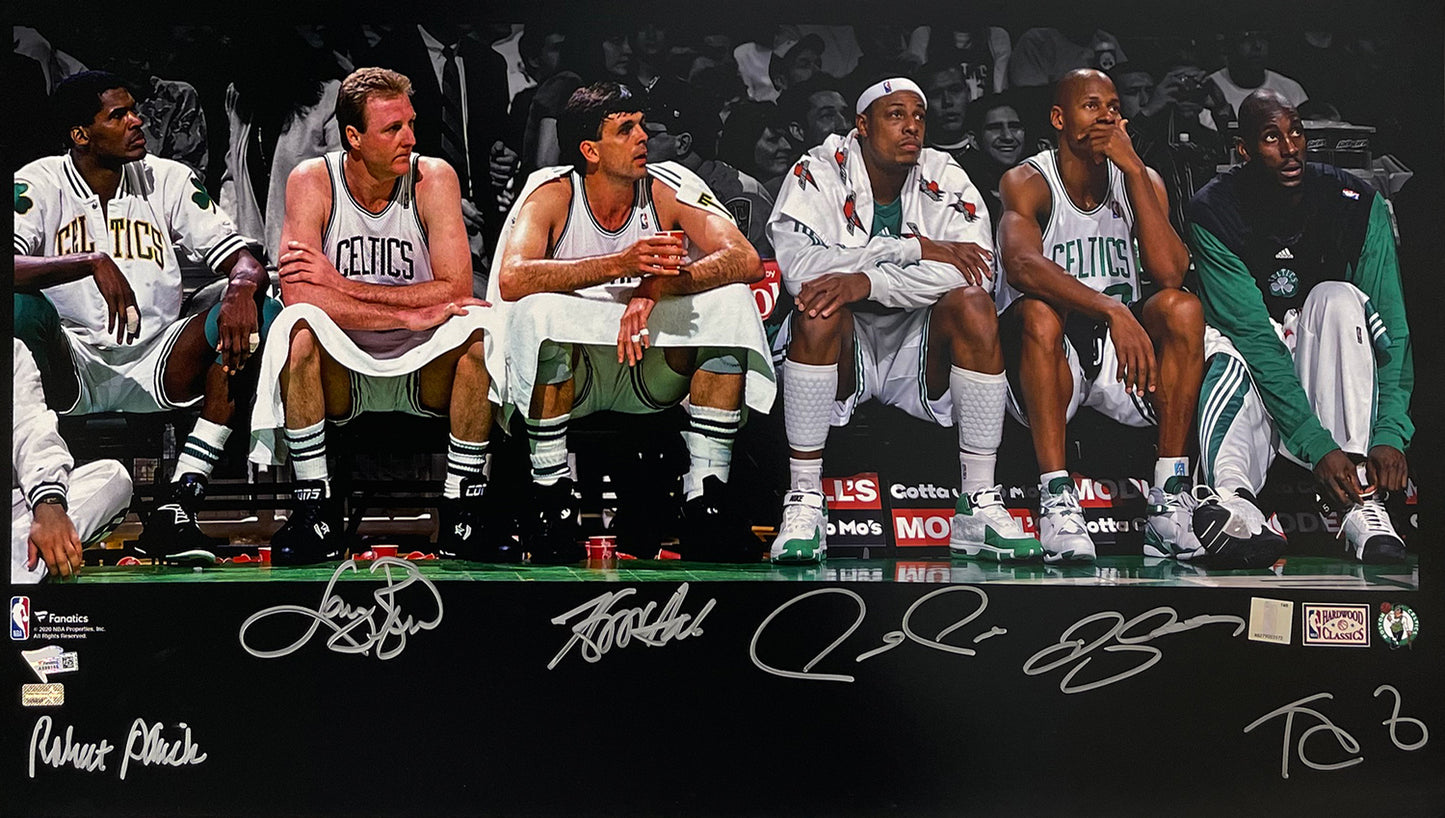 Parish Bird McHale Pierce Allen Garnett Multi Autograph Photo Only Generation Celtics Big Three 26.5x15