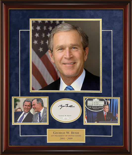 George W. Bush Autograph President Photo Collage 23x27 JSA Authentication