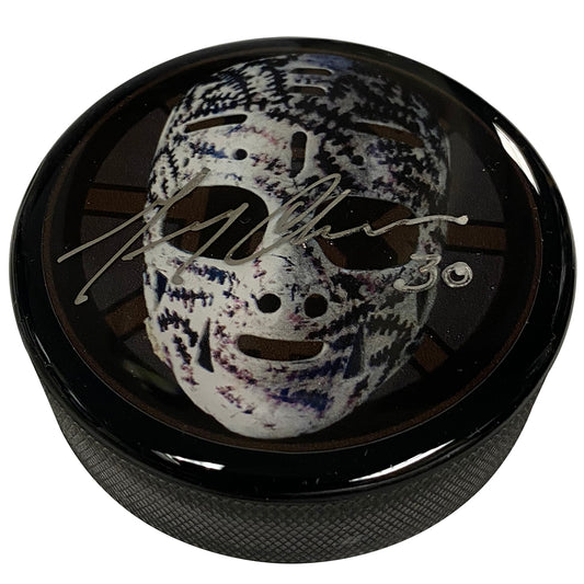 Gerry Cheevers Autograph Puck The Mask