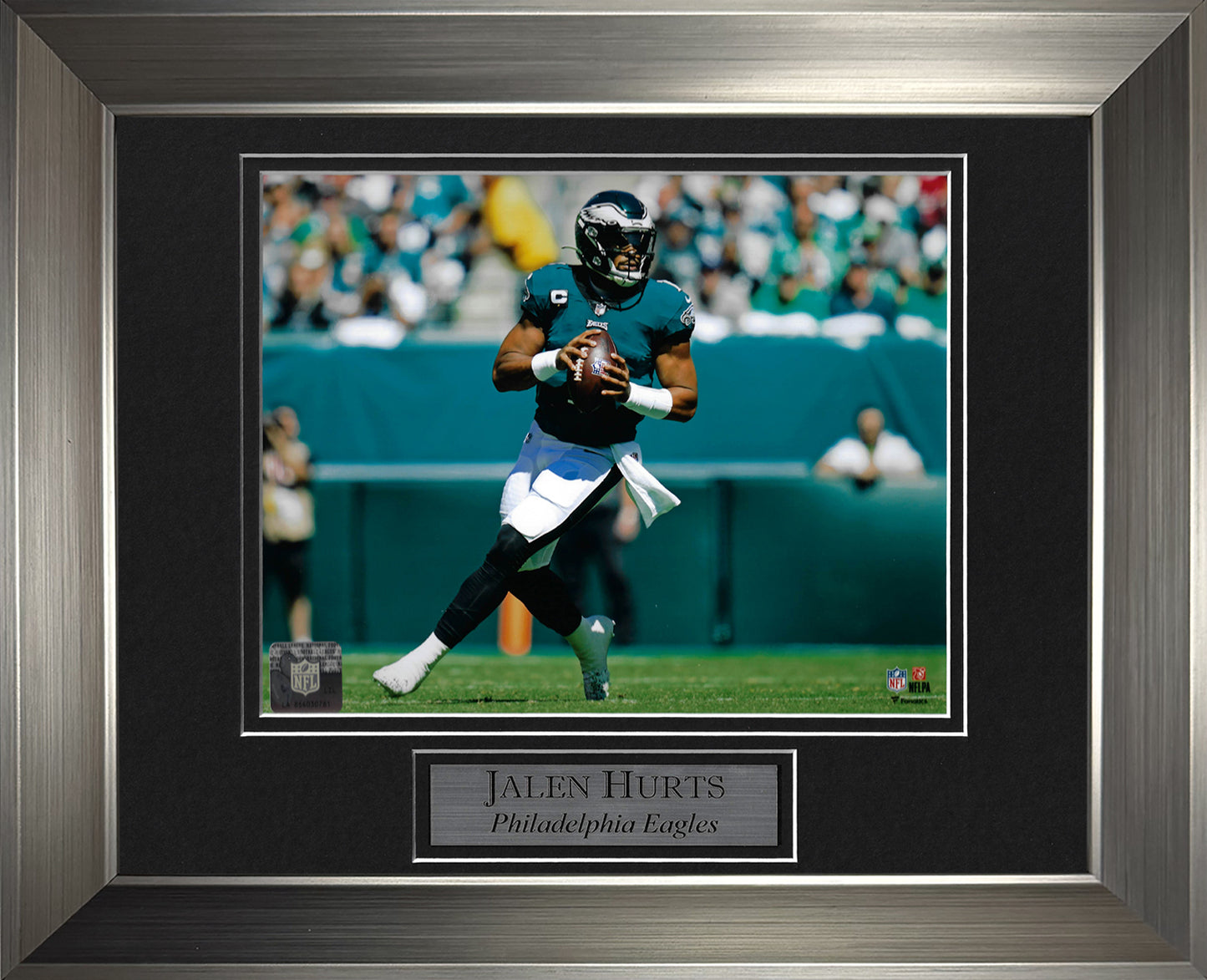 Jalen Hurts Photo Hold Ball 11x14