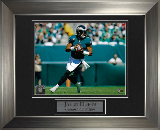 Jalen Hurts Photo Hold Ball 11x14