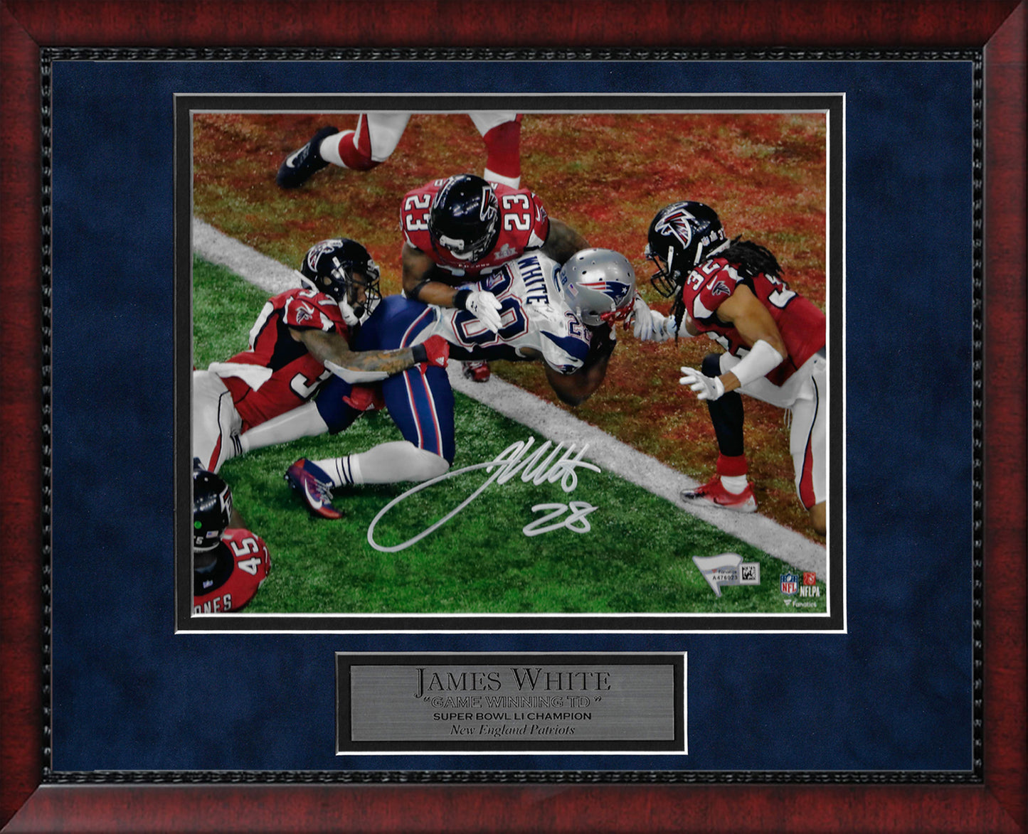 James White Autograph Photo Super Bowl LI Game Winning Touchdown 11x14