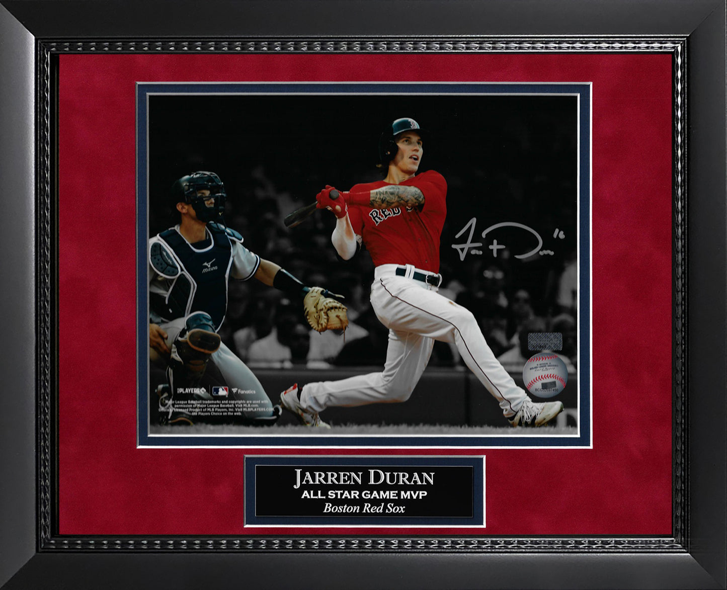 Jarren Duran Autograph Photo Swing Spotlight 11x14
