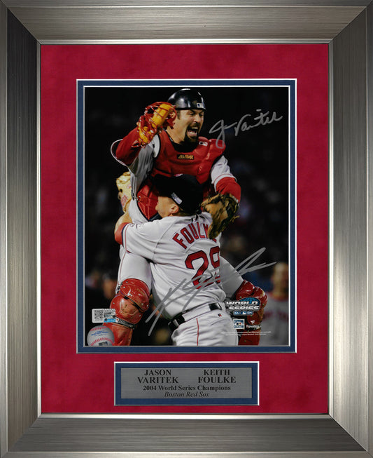 Jason Varitek Keith Foulke Double Autograph Photo World Series 2004 Celebration 11x14