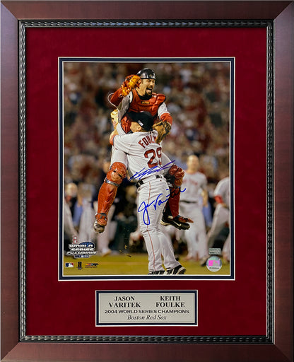 Jason Varitek & Keith Foulke Double Autograph World Series 2004 Celebration 23x27 New England Picture Authentication