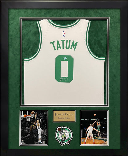 Jayson Tatum Autograph Jersey White Framed 32×40