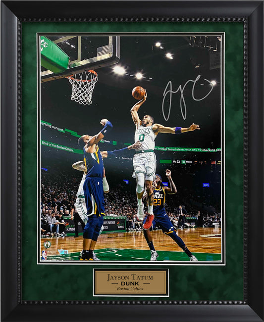 Jayson Tatum Autograph Photo Dunk Vs Jazz In Air 23x27 Fanatics Authentication