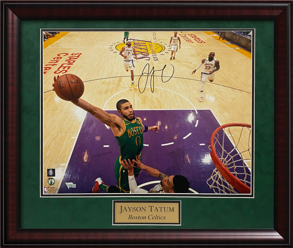 Jayson Tatum Autograph Photo Dunk On Lakers 23x27 Fanatics Authentication