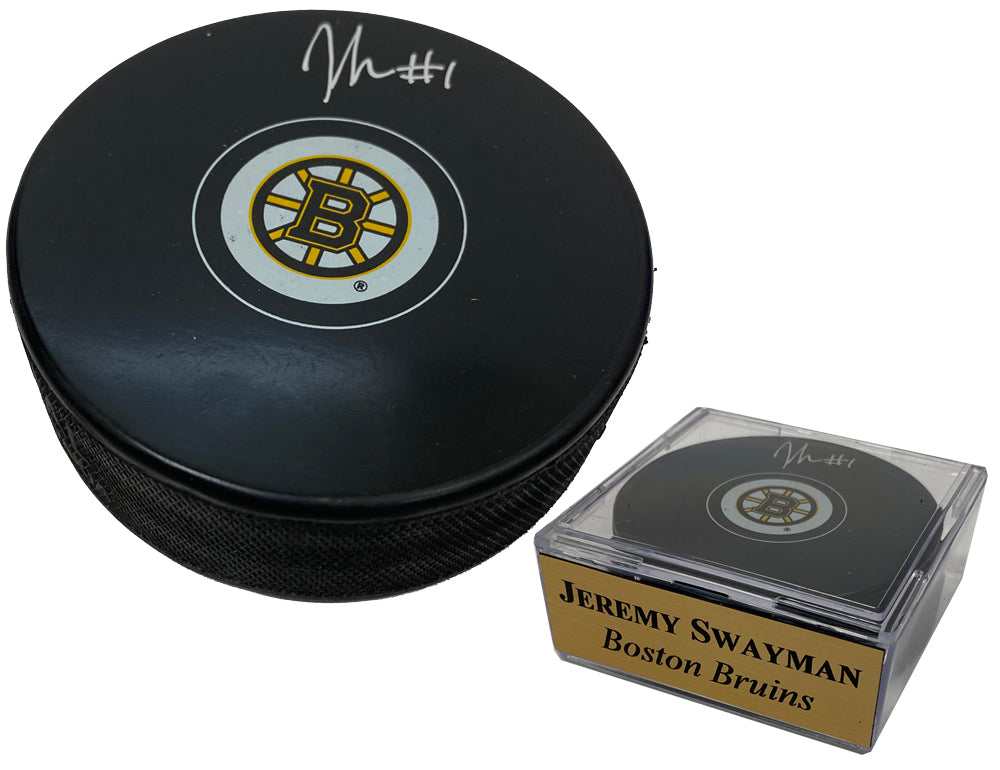Jeremy Swayman Autograph Puck Bruins B