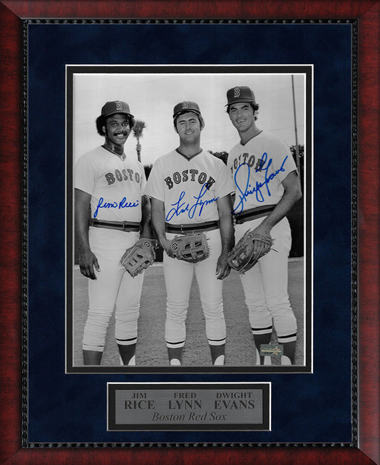 Fred Lynn Jim Rice Carl Yastrzemski Photo Pose 11x14