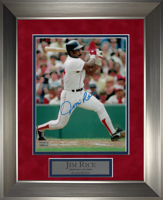 Jim Rice Autograph 8x10 Photo - Boston Red Sox - Framed 13x16 - New England Picture Authentication
