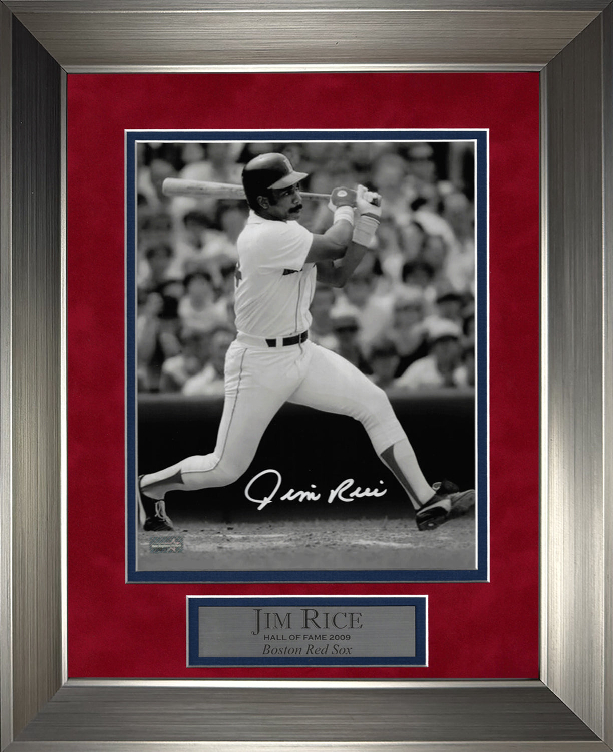 Jim Rice Autograph Photo Swing Black and White 11x14