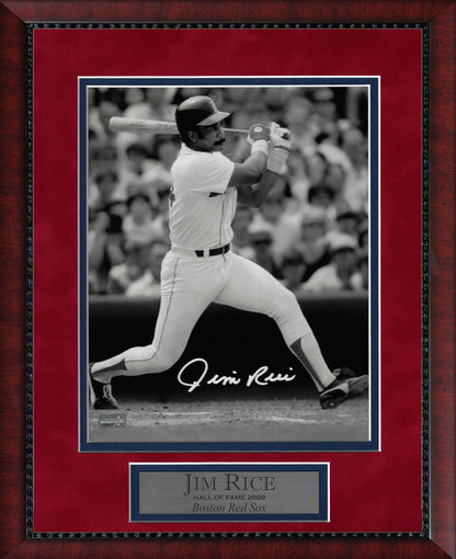Jim Rice Autograph Photo Swing Black and White 11x14