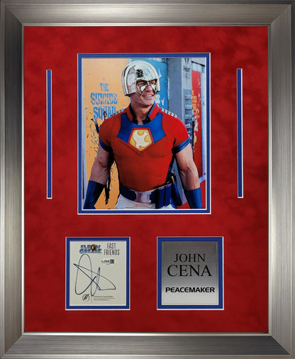 John Cena Cut Signature Peacemaker Collage 18x22 JSA Authentication