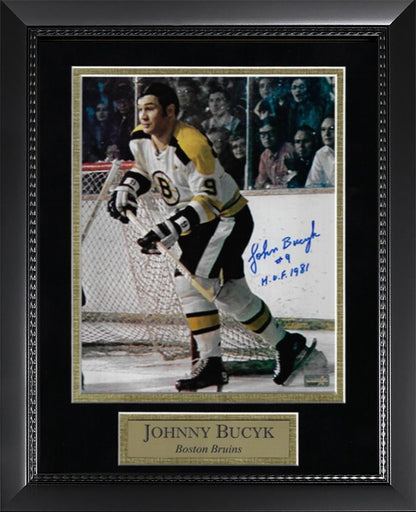 Johnny Bucyk Autograph Photo Skate 11x14