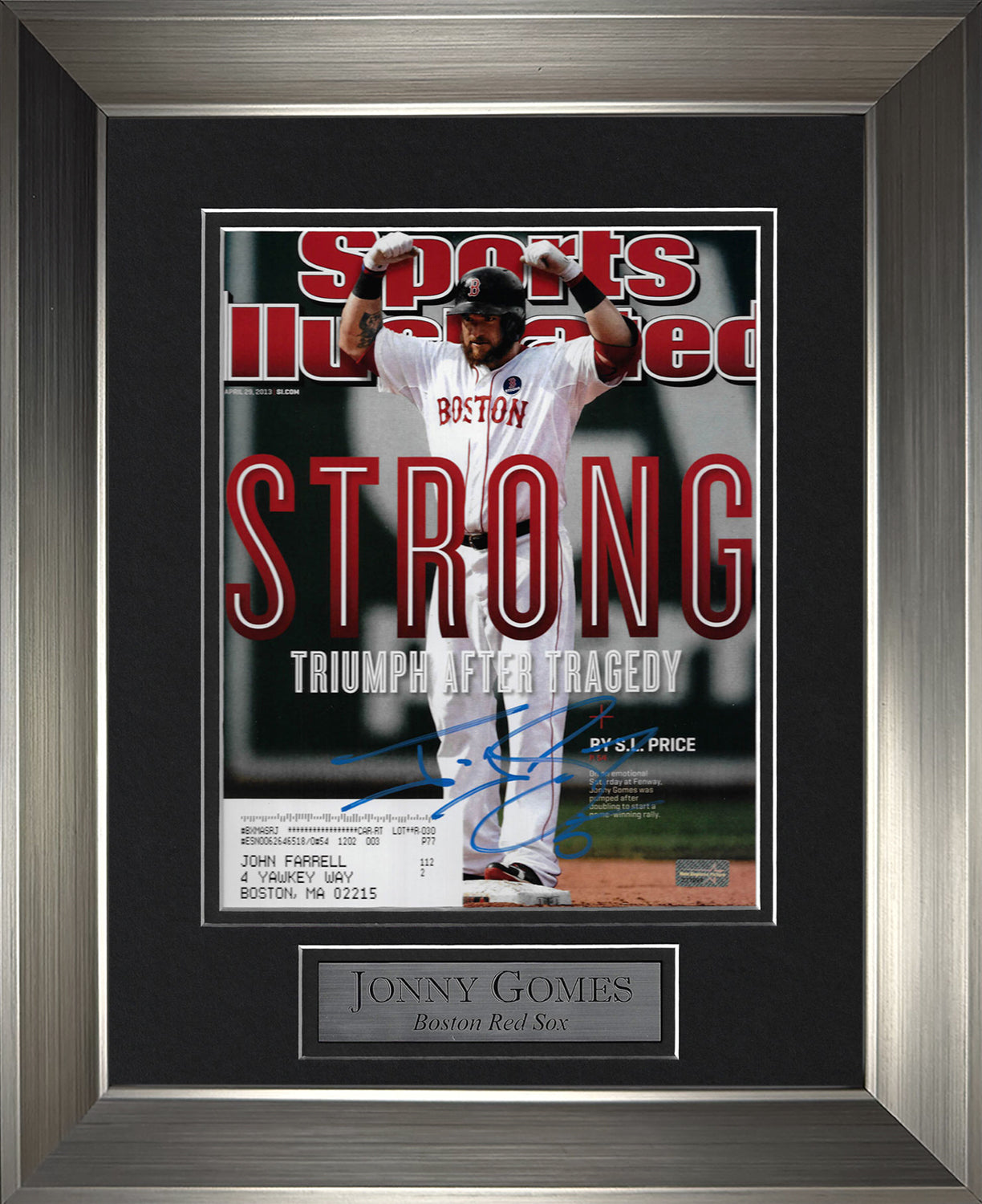 Jonny Gomes Autograph Photo Sports Illustrated Cover 11x14