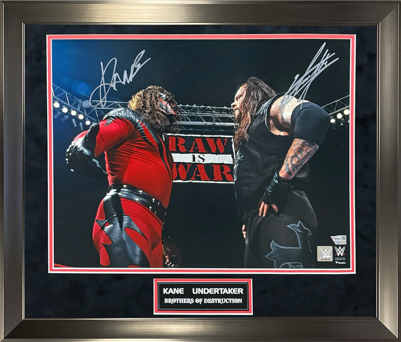 Kane & The Undertaker Double Autograph Photo 23x27 Fanatics Authentication