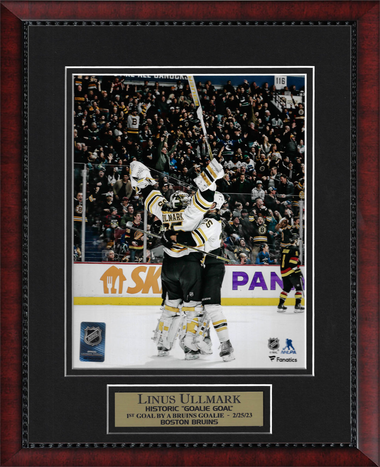 Ullmark Script Linus Ullmark Photo First Goal 11x14 – New England Picture