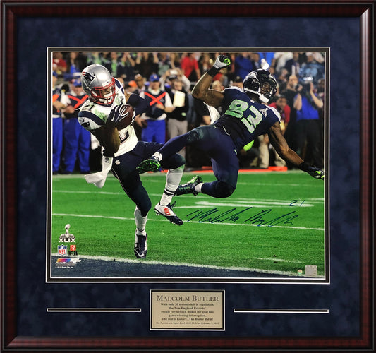 Malcolm Butler Autograph Photo SBXLIX Game Winning Interception 31x33 Steiner Authentication
