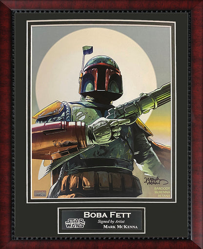 Mark McKenna Autograph Artist Print Boba Fett Sun 11x14 New England Picture Authentication