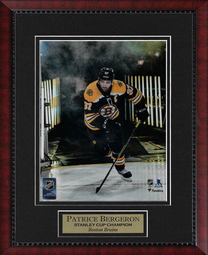 Patrice Bergeron Photo Smoke Entrance 11x14