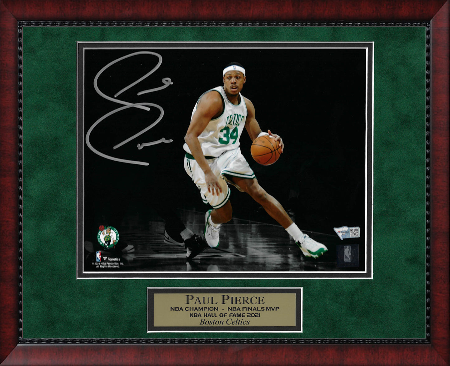 Paul Pierce Autograph Photo Dribble Spotlight 11x14