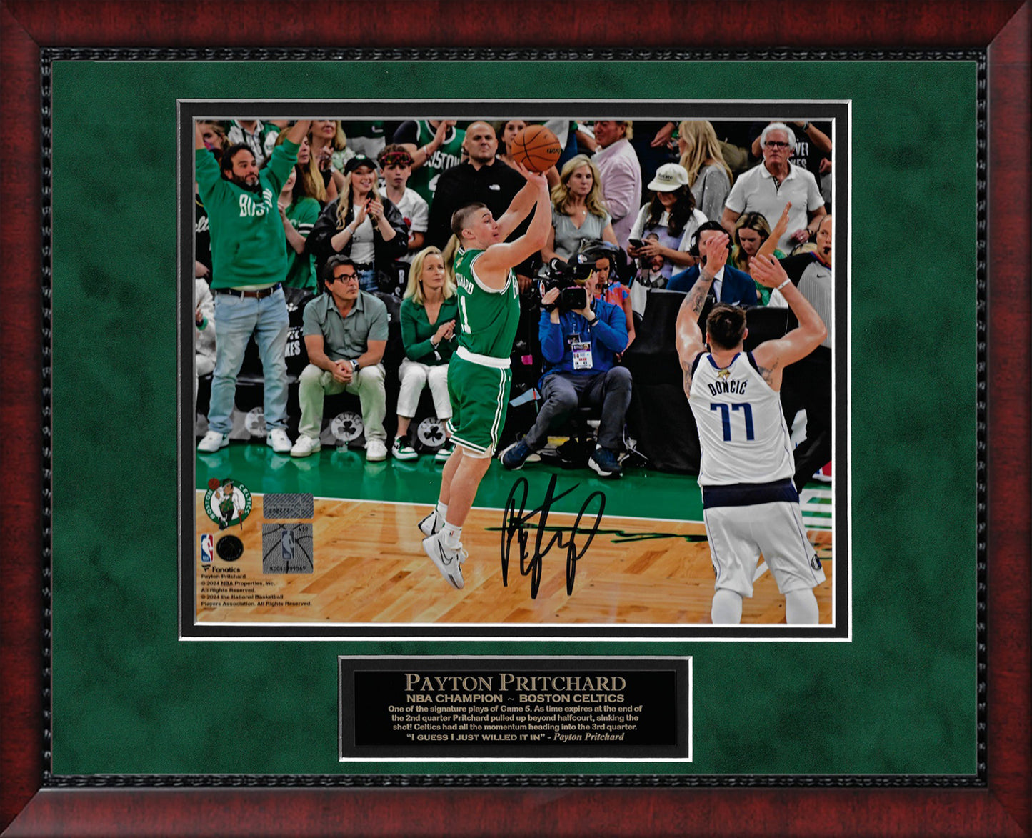 Payton Pritchard Autograph Photo 3 Pt Game 5, Side View 11x14