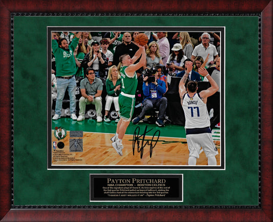 Payton Pritchard Autograph Photo 3 Pt Game 5, Side View 11x14