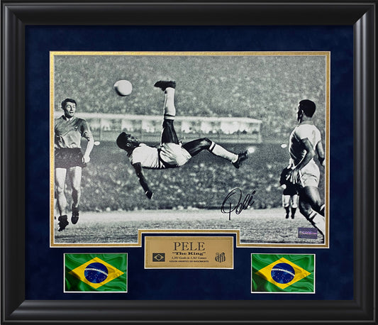 Pele Autograph Photo Bicycle Kick 23x27