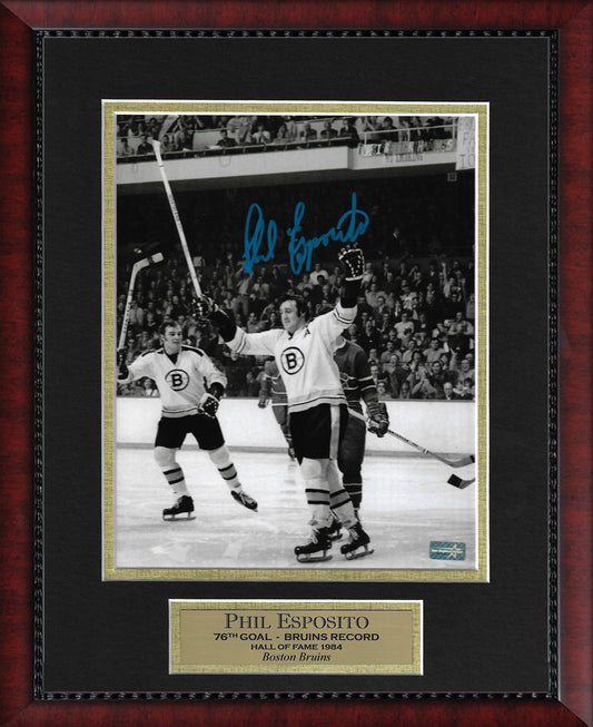 Phil Esposito Autograph Photo 76th Goal 11x14