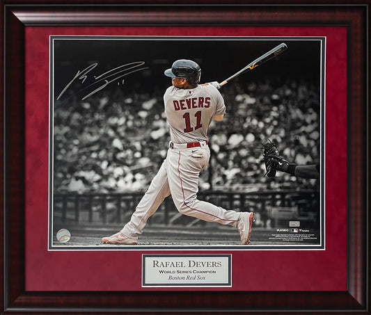 Rafael Devers Autograph Photo Swing Spotlight 23x27 New England Picture Authentication