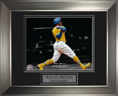 Rafael Devers Photo Yellow City Connect Uniform Swing Spotlight 11x14
