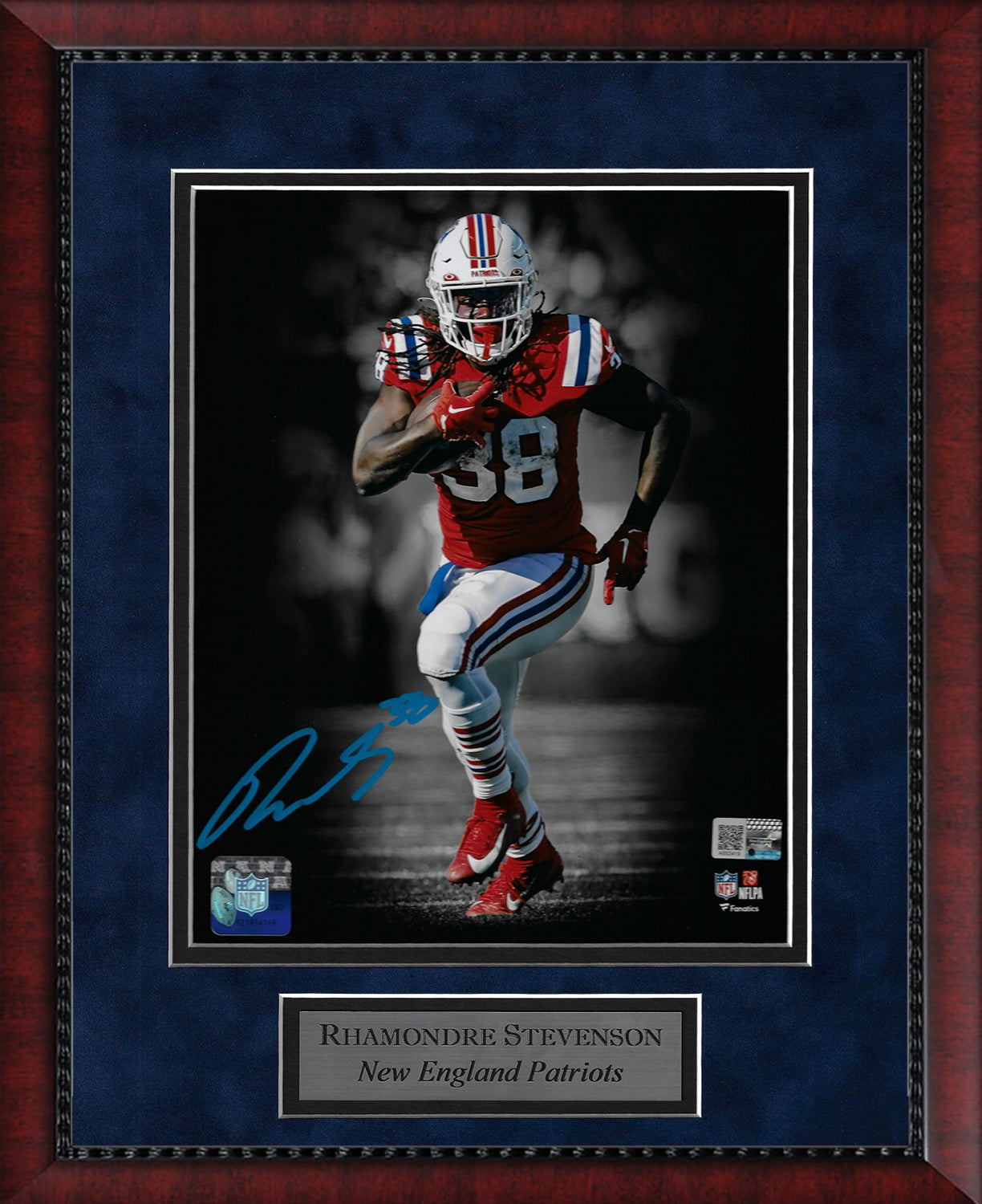 Rhamondre Stevenson Autograph Photo Rush Spotlight 11x14
