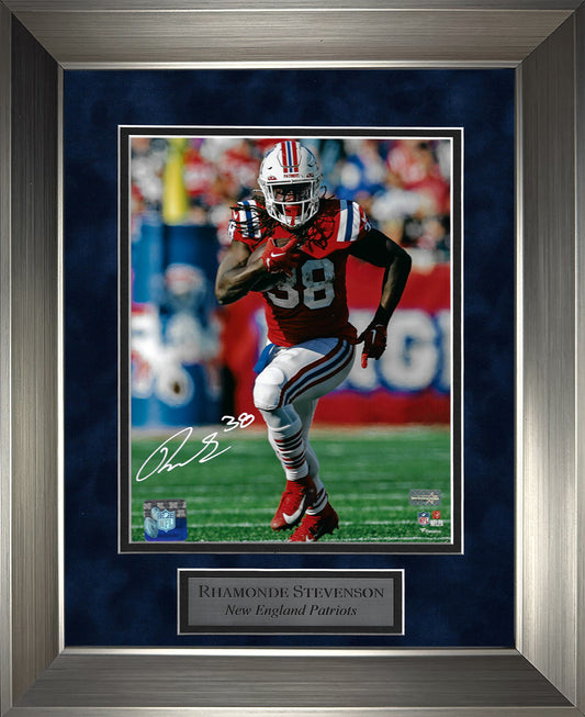 Rhamondre Stevenson Autograph Photo Throwback Rush 11x14