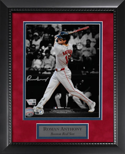 Roman Anthony Autographed Photo Swing Spotlight 11x14