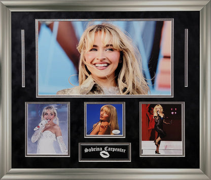 Sabrina Carpenter Autograph CD Insert Collage 23x27 JSA Authentication