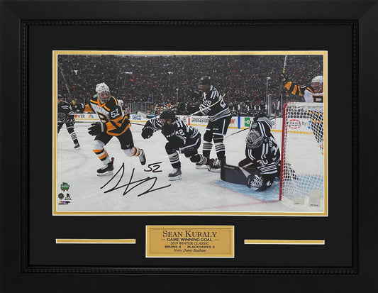 Sean Kuraly Autograph Photo Game Winning Goal 2019 Winter Classic 21x27 New England Picture Authentication