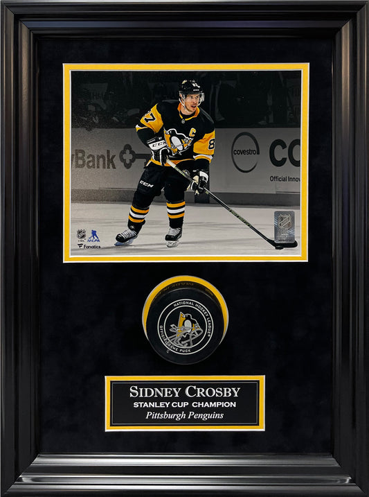 Sidney Crosby Autograph Puck Shadow Box 14x19