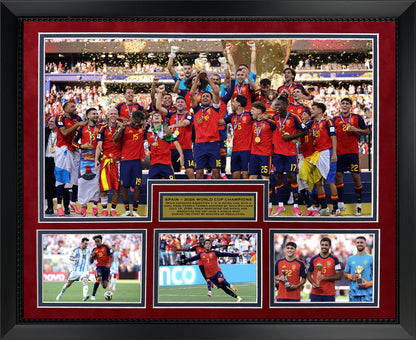 Spain National Team Photograph Collage - 2026 World Cup Champions - Framed 18x22