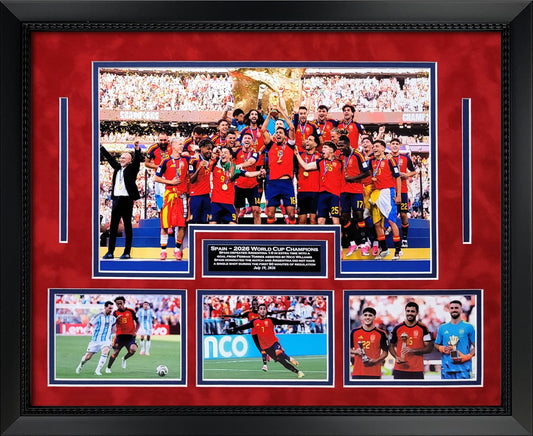 Spain National Team Photograph Collage - 2026 World Cup Champions - Framed 18x22