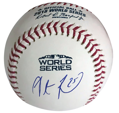 Steve Pearce Autograph Baseball World Series 2018 logo