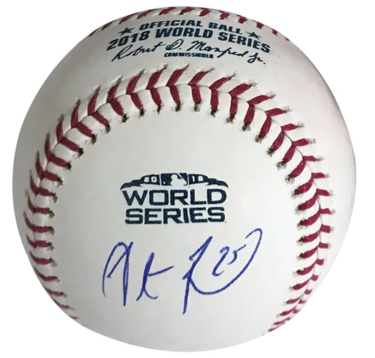 Steve Pearce Autograph Baseball World Series 2018 logo