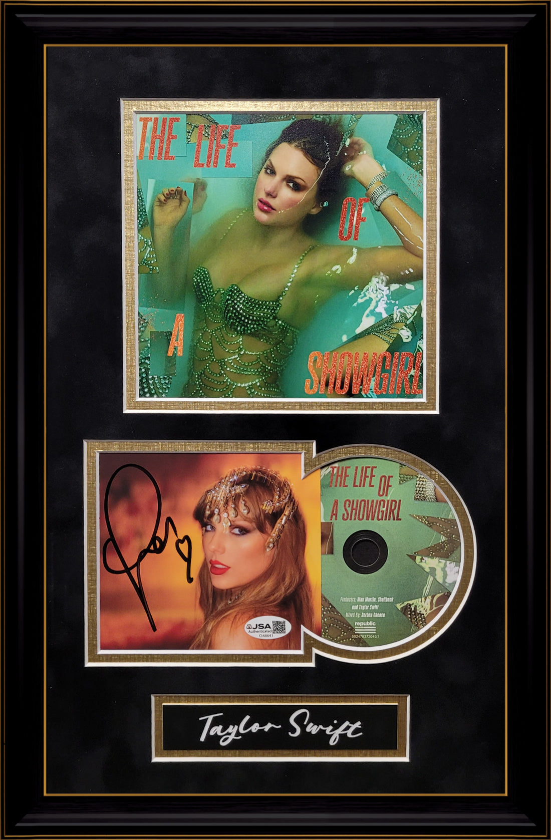 Taylor Swift Autograph Life of a Showgirl CD Insert Album Collage 13x19 JSA Authentication
