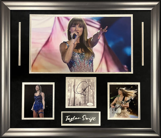Taylor Swift Autograph Folklore CD Collage 23x27 JSA Authentication