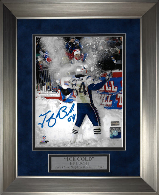 Tedy Bruschi Autograph Photo Ice Cold Bruschi 11x14