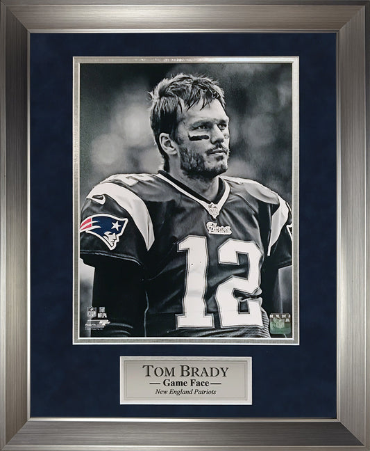 Tom Brady photo Game Face dark Uniform 16x20