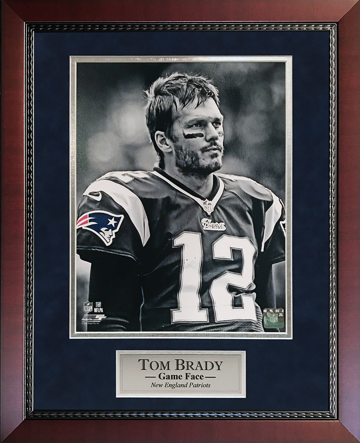 Tom Brady photo Game Face dark Uniform 16x20