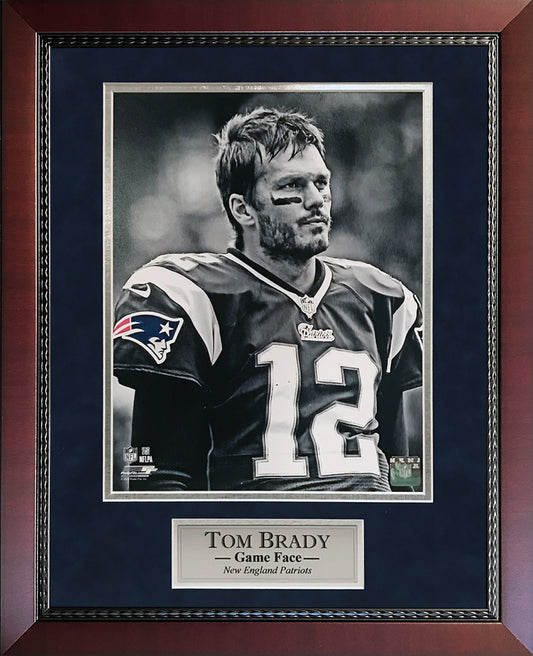 Tom Brady photo Game Face dark Uniform 16x20